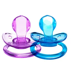 新品 LittleForBig 大人用おしゃぶり 透明 キャンディ色【ママの乳首を再現】２個セット 青・紫