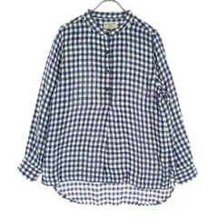 SUNNY CLOUDS サニークラウズ 格子柄 長袖 チュニック M ネイビー レディース 古着