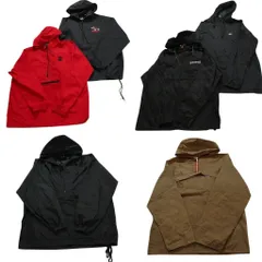 古着卸 まとめ売り アノラックパーカー 1枚地 ジャケット 6枚セット (メンズ L ) トラクター 刺 ナイロン 中古 古着 NC1533