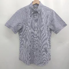 ◇ ⊂ UNITED ARROWS ボタンダウンBD 半袖 チェックシャツ サイズM ブルー系 メンズ E  【1507030000875】