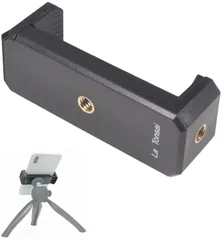 スマホホルダー 1/4インチ 三脚 撮影グリップ セルカ棒 対応 スマホ マウント アタッチメント アダプター クリップ 固定 2Way スマートフォン ホルダー (NML)