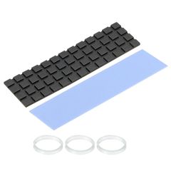 【人気商品】PCBクーラー用 ラップトップ CPU用 70x20x1.5mm PC SSD M.2 ゴム輪付き 1セット サーマルパッド付き グラフェン被覆 銅製ヒートシンク uxcell