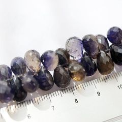 2粒 Lサイズ 大粒 9.2-11.8×6.2-7.9mm 宝石質 マダガスカル産 アイオライト ドロップカット アクセサリーパーツ 手芸 ハンドメイド