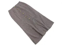 MURUA ムルーア ウール混 チェック ロング スカート sizeM/黒ｘブラウン ◇■ レディース