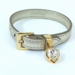 BVLGARI ブルガリ ロゴ アイコン チャーム バングル レザー