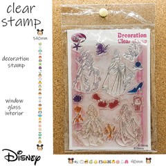 DISNEY クリアスタンプ　ディズニープリンセス　デコレーションスタンプ　✿ガラスに貼り付けてインテリア✿鏡に貼り付けてデコレーション✿繰返しご使用いただけます✿