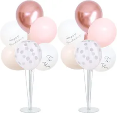 La Kissa バルーンスタンド 誕生日 飾り付け バースデーバルーン 風船セット 男の子 女の子 床用 ホルダー 1歳 2歳 3歳(キャンディピンク)