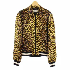 サンローラン パリ SAINT LAURENT PARIS 16SS Teddy Leopard Print Jacket テディレオパードプリントジャケット アウター スタッズ 42 黄色 茶 /KHのサムネイル