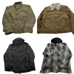 古着卸 まとめ売り ブランドMIX ヘビー ジャケット 4枚セット (メンズ XL ) リーバイス アバクロ ディッキーズ 中古 古着 NC2214