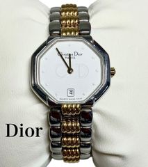 ✨Christian Dior ディオール オクタゴン腕時計 ウォッチ レディース クォーツ SS/GP