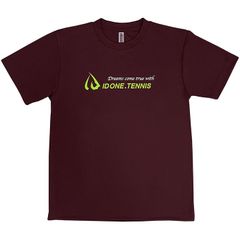 マテリアルスポーツ 正規代理店 ID one (アイディーワン)ドライＴシャツ TENNIS Dream バーガンディ インナー トップス スポーツ テニス ゴルフ ウェア 重ね着