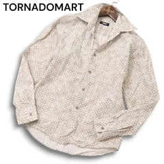 未使用級 トルネードマート 花柄 ドット シャツ ストレッチ 光沢感 高級感 L 30代 ファッション 未使用級 トルネードマート 花柄 ドット