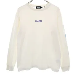 エクストララージ プリント 長袖 Tシャツ M ホワイト XLARGE ロンT メンズ 古着 【240318】