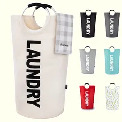 【在庫セール】100L Caroeas 大 ランドリーバスケット ランドリーかご 洗濯かご 大容量 折りたたみ ランドリー収納 おしゃれ 撥水加工 取っ手付き