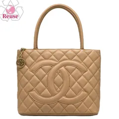 【リユース品】 シャネル CHANEL バッグ トートバッグ 復刻トートバッグ A1804 ベージュ/ゴールド金具 【お取り寄せ】のサムネイル