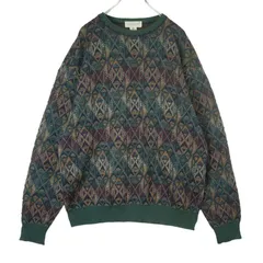 TricotsSt.Raphaelウールニット総柄セーター幾何学レトロくすみカラーヴィンテージ40111