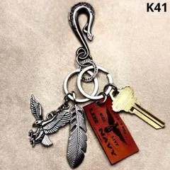 真鍮キー ウォレットチェーン カラビナキーリング アメカジ アメカジ K41