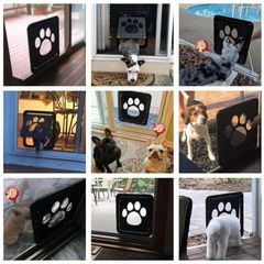[《新品・送料無料》網戸専用ペットドア キャットドア犬猫自動ロックお散歩運動不足