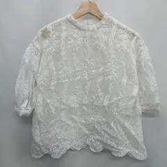◇ ⊂Φ◎ PAGEBOY ページボーイ レース 半袖 ブラウス サイズF オフホワイト レディース E  【1410100048854】