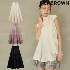 【爆速配送】【新作10%OFF】【即納】 リリーブラウン LILY BROWN トップス 25春夏 アメスリティアード2wayブラウス ノースリーブ ミドル丈 lwfb254214