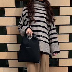 MM6 Maison Margiela KIDS エムエムシックス メゾンマルジェラ キッズ ★大人もOK★ ジャパニーズ クラシック トートバッグ ハンドバッグ メッシュ生地 スモール M60607 P6414 T8013/ブラック