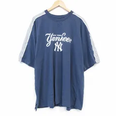 XL/古着 半袖 ビンテージ Tシャツ メンズ 00s MLB ニューヨークヤンキース 大きいサイズ クルーネック 紺他 ネイビー メジャーリーグ ベー