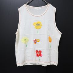 LEONARD レオナール 長袖ブラウス 花柄 てんとう虫 トリム XL相当 