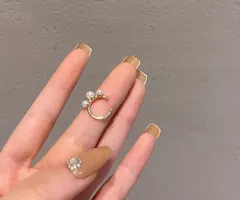 片耳用「パール」フープピアス 韓国系可愛いイヤリング   #54