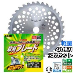 バクマ工業 草刈機用 チップソー 替刃 草刈ブレード メビウス 40枚刃 255mm 3枚セット　笹 小枝 下刈 雑草