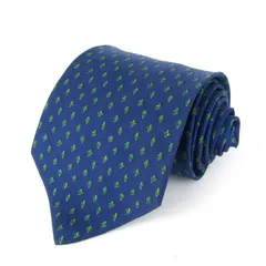 サルヴァトーレフェラガモ ブランドネクタイ 総柄 小紋柄 シルク イタリア製 メンズ ネイビー Salvatore Ferragamo 【中古】