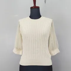 And Couture　38 サイズ　半袖ニット　トップス　シアー素材　日本製　アンドクチュール