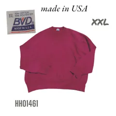 USA製メンズ無地スウェットトレーナーXXLレッドBVDのサムネイル