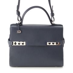 デルヴォー タンペート スモール ショルダー ハンドバッグ ネイビー【中古】のサムネイル