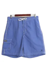 【お得なクーポン配布中!】 90s ポロ ラルフローレン ナイロン ショートパンツ メンズ M / オールド サーフ スイム ショーツ 短パン 半パン ライナー付き ワンポイント