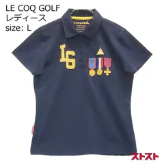 LE COQ GOLF ルコックゴルフ 半袖ポロシャツ ネイビー系 L [240001900128]#