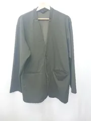 ◇ Θ GLOBAL WORK グローバルワーク ジョーゼット素材 長袖 ノーカラージャケット サイズＭ ダークグレー系 メンズ E  【1507160003357】
