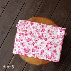 御朱印帳袋（ご朱印帳ポーチ） 桜雲(キナリ)