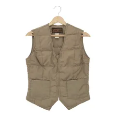 Eddie Bauer エディーバウアー 70's~80's キルティングダウンベスト グースダウン 黒タグ ベージュ系 Sサイズ