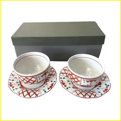 中古◆美濃焼 菱和陶苑◆碗・茶托 2客セット 湯呑 茶器 和食器 絵付け茶碗 食器