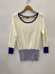 g290⚫︎トミーヒルフィガー⚫︎ニット⚫︎ボーダー⚫︎チュニック⚫︎ワンピース⚫︎sizeS⚫︎オフホワイトx青
