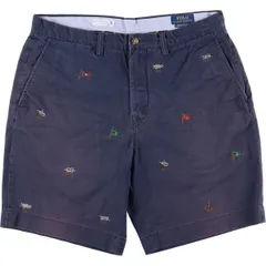 古着 Ralph Lauren POLO by Ralph Lauren STRETCH CLASSIC FIT 刺繍 チノショーツ ショートパンツ メンズw36相当/eaa572740