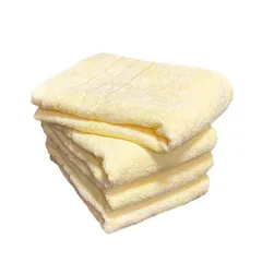 【新着商品】creaps ［しっとりなめらか］ フェイスタオル 4枚セット 34cm×72cm 竹繊維 速乾 吸水 スポーツ 手拭い クリームイエロー