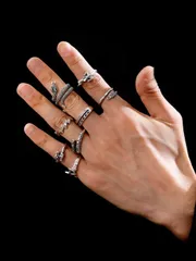 リング メンズ セット 8 ピース/セット メンズ スネーク & 星型リング