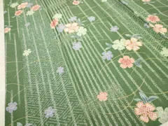 平和屋着物▽小紋 単衣 霞草花文 黒地 洗える着物 DAAV9754sf