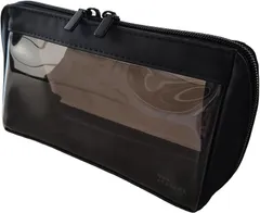 ARASAWA 三角クリアペンケース ペンポーチ 化粧ポーチ 収納ポーチ バッグinバッグ 大容量 筆箱 シンプル おしゃれ 透明 中が見える スモーク ブラック 防水 学生 社会人(ブラック)