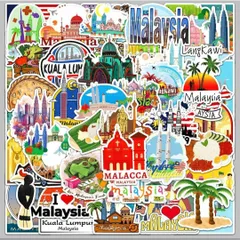 ステッカーマレーシア海外雑貨フレークシール派手旅行写真アルバムお土産まとめ売り国