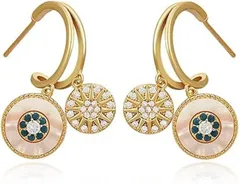 貝殻風ピアス レディース チャーム フープピアス 14KGP 金属アレルギー対応 母の日 ギフト ピアス 