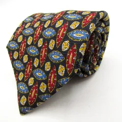 ダンヒル ブランド ネクタイ 総柄 ペイズリー 小紋柄 幾何学模様 シルク イタリア製 PO  メンズ ネイビー Dunhill 【中古】