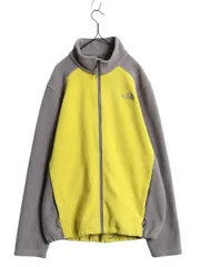 【お得なクーポン配布中!】 US企画 ノースフェイス FLASHDRY フリース ジャケット メンズ L / 古着 The North Face ジャンパー ブルゾン アウトドア ツートン 黄 灰