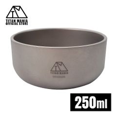 TITAN MANIA チタンマニア ボウル S 皿 チタン製 キャンプ 軽量 お茶碗 250ml 二重構造 バーベキュー 食器 アウトドア コンパクト おしゃれ スープボウル 丼 大きめ 小さめ